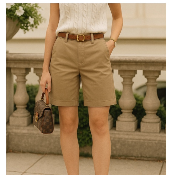 TORY BURCH Chino Bermuda Shorts Size 25 - Picture 1 of 12